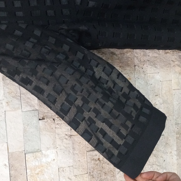 R&M Richards Karen Kwong Layered Top Open Jacket Black Size 16W - Picture 4 of 14